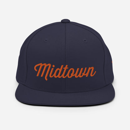 Detroit Midtown Snapback Hat - People Oughta Know - Orange Logo