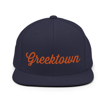 Detroit Greektown Snapback Hat - People Oughta Know - Orange Logo