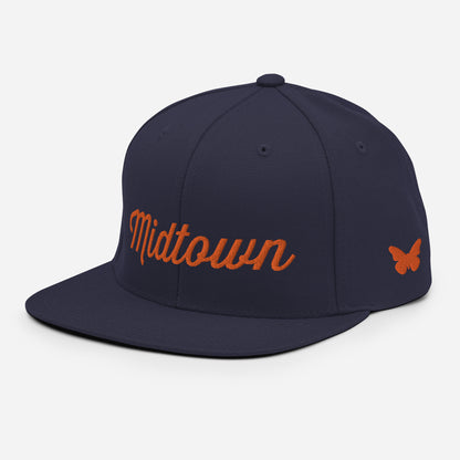 Detroit Midtown Snapback Hat - People Oughta Know - Orange Logo