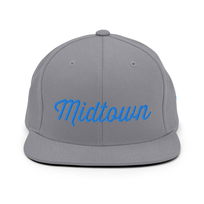 Detroit Greektown Snapback Hat - People Oughta Know - Light Blue Logo