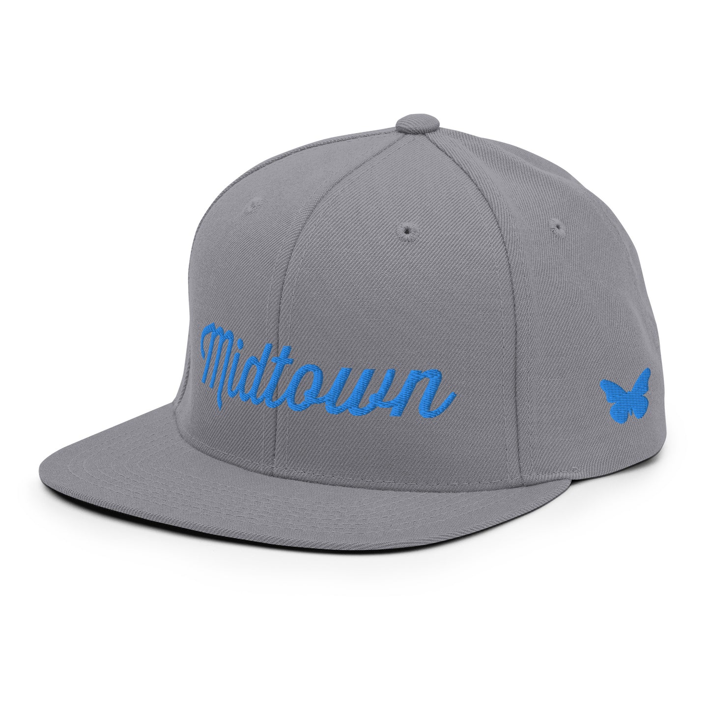 Detroit Greektown Snapback Hat - People Oughta Know - Light Blue Logo