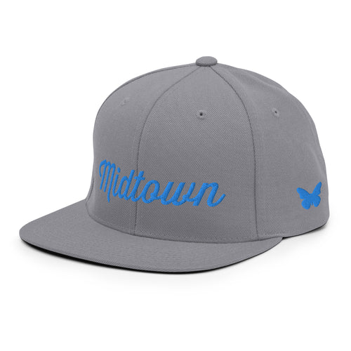 Detroit Greektown Snapback Hat - People Oughta Know - Light Blue Logo