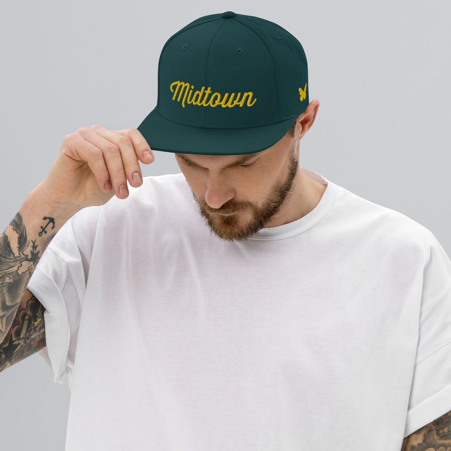 Detroit Midtown Snapback Hat - People Oughta Know - Gold Logo